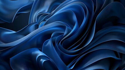Poster - abstract blue waves and curves create a textured background