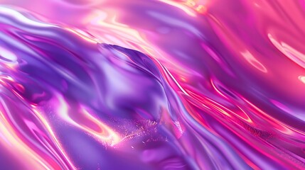 Poster - abstract iridescent purple and pink liquid background with flowing waves
