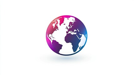 Poster - Abstract globe design featuring a colorful gradient, showcasing continents prominently, ideal for international themes, technology, and global studies