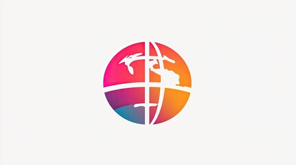Poster - Abstract globe design with vibrant colors representing connectivity and diversity in a modern digital world