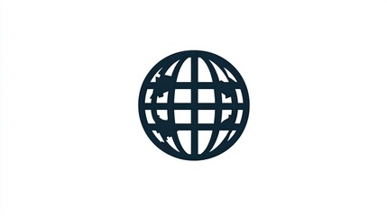 Poster - Simplistic Icon of a Globe Representing Global Connectivity and International Communication in a Minimalistic Design Style