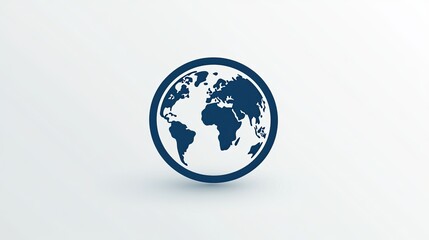 Poster - Abstract illustration of a globe symbol representing world geography and global connectivity in a simple modern design suitable for various media applications