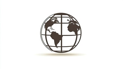 Poster - Stylish and Minimalistic Earth Globe Icon with Striking Geometric Lines Ideal for Environmental and International Themes