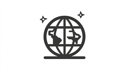 Aufkleber - globe icon with airplanes symbolizing global travel, adventure, and connectivity in modern society f