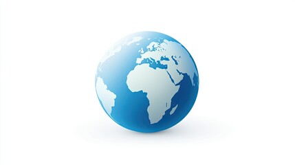Poster - Simple and Elegant Globe Representation in Blue and White Tone with Detailed Textures Ideal for Environmental and Global Themes