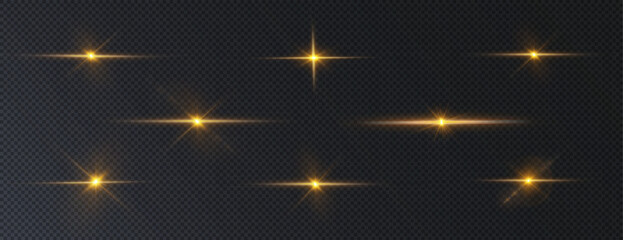 Aufkleber - PNG sparkle flare golden halo, sunbeam burst, starlight glimmer, and lens spark for magical, space-inspired, and transparent radiant design compositions.