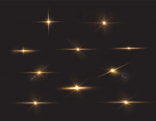 Aufkleber - PNG sparkle flare golden halo, sunbeam burst, starlight glimmer, and lens spark for magical, space-inspired, and transparent radiant design compositions.