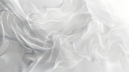 Poster - Abstract white fabric with subtle glitter in a flowing wave pattern