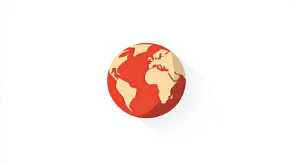 Poster - Earth globe illustration with vibrant colors, highlighting continents and oceans in a simplistic and modern design for educational and creative uses