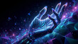 © SOJIB SM - Abstract blue background with bright binary code stars for a colorful technology design