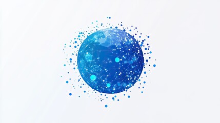 Poster - Vibrant Abstract Blue Globe with Connecting Lines and Dots Representing Global Connectivity and Digital Networking in a Modern Design
