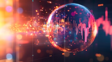 Poster - Financial market data analysis and stock trading charts with global business technology concept design