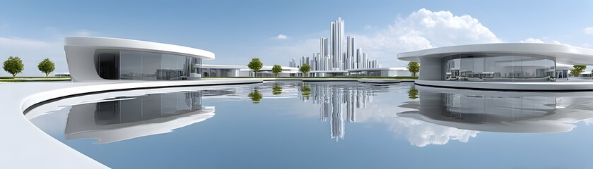 Poster - Urban utopia with gravity-defying walkways, spiraling towers, and floating energy orbs, futuristic dreamscape, soft luminescence, depth of field, ultra-detailed sci-fi architecture