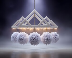 Poster - A city of floating pyramids and spherical buildings suspended in mid-air, illuminated by bioluminescent lights, futuristic and mystical ambiance, high-detail rendering