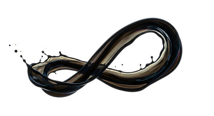 Poster - Abstract Liquid Movement Forming Infinity Symbol On Pure White Backdrop