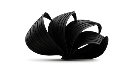 Poster - Monochrome Abstract Curve Design With Lines Isolated On White Background