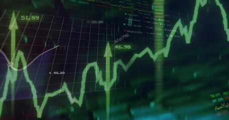 Poster - dashboard opening green line chart trending upward arrows % labels table updating showing growth