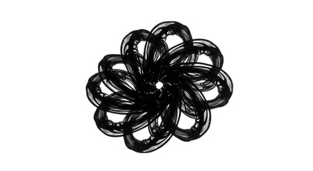 Poster - Abstract Black Swirls In A Concentric Configuration On Plain White Background