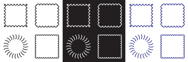 Poster - Stamp coastal frames. Vintage squiggle borders. Hand drawn frame for menu, wedding invitation, coastal party frame design.Design for websites, mobile interfaces, presentations, banner, poster  etc. 
