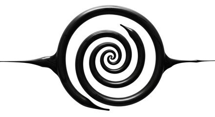 Poster - Abstract Swirl Tunnel With Black Glossy Effect For Modern Design Concepts