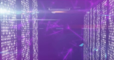 Poster - Upon start camera gliding ahead digital corridor visualizing pulsing code panels and expanding mesh