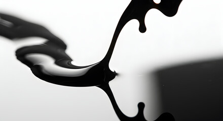 Poster - Abstract Liquid Design With Black Fluid And Smooth Surface Reflection