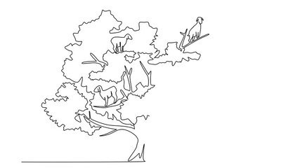 Poster - Self drawing animation of single one line drawing a bicycle with a pile of flowers on the back. Selling flowers. Small business from an early age. National Small Business Day. Full length animated