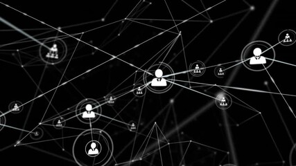 Poster - Materializing central user node and sending beams spawning group nodes for showing network growth