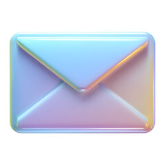 Aufkleber - Colorful transparent 3D render of a flat design envelope icon representing modern digital communication and email messaging