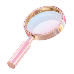 Aufkleber - A stylized metallic magnifying glass icon representing the concepts of search research analysis and investigation in a minimalist modern design