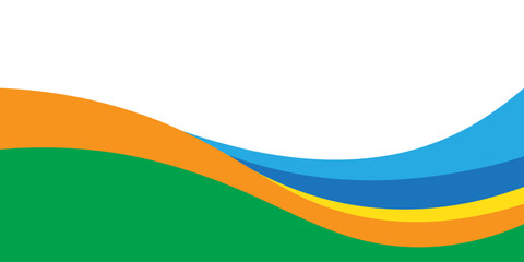 Poster - green and white business wave banner background. vectors