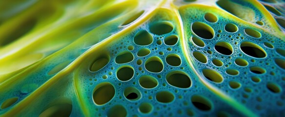 Poster - Explore the intricate beauty of this close-up abstract image showcasing colorful bubbles and cellular structures. A vibrant depiction of organic patterns.