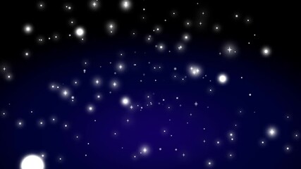 Wall Mural - 星空キラキラ　中央から降りしきる　背景紺色グラデーション Starry Sky Series:A sparkling starry sky, falling from the center, with a navy blue gradient background