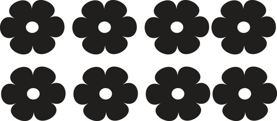 Poster - black flower vector set
