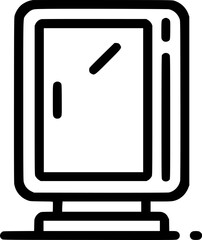 Fototapete - A thicklined icon of a desktop computer with abstract lines on the screen