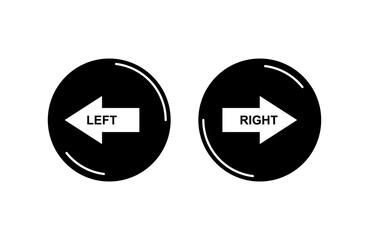 Poster - Left and Right arrow icons. Two bold black circular buttons with contrasting white arrows and 
