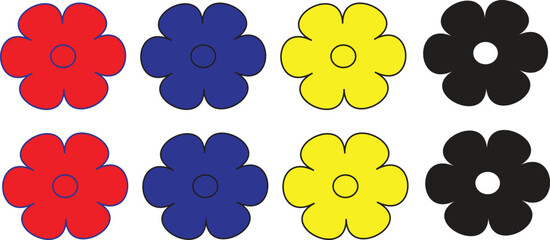 Poster - Colourful flower set vector 