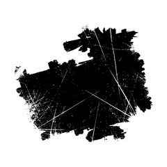 Poster - Grungy black and white texture with scratches, stains, and abstract patterns isolated on white background, perfect for adding a distressed and aged effect to designs