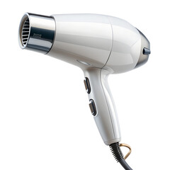 white hair dryer isolated on transparent background
