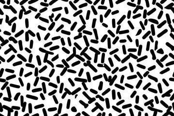 Poster - Abstract black and white geometric pattern featuring randomly distributed organic shapes for background use