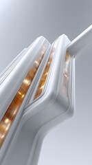 Poster - A surreal urban skyline featuring gravity-defying buildings with twisted geometry, glowing glass surfaces, and futuristic sky bridges, misty futuristic ambiance, hyper-detailed reflections, high-end