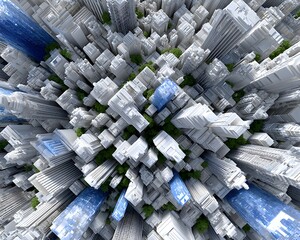 Poster - Surreal futuristic skyline with labyrinthine highways, levitating platforms, and gravity-defying towers, cyberpunk mood, intricate architectural details, deep atmospheric depth