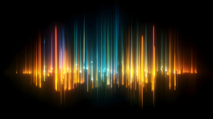 Poster - Abstract glowing light beams against a dark backdrop creating a vibrant colorful visual display of energy