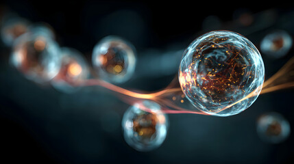 Poster - Microscopic world of cells interacting and connecting through complex networks and pathways