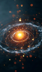 Aufkleber - Mystical galaxy formation with luminous center and ethereal wisps floating in the cosmos space environment