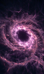 Poster - a cosmic vortex of ethereal purple energy swirls in the infinite expanse showcasing the universe mys