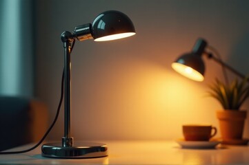 Poster - A desk lamp sitting on a white table