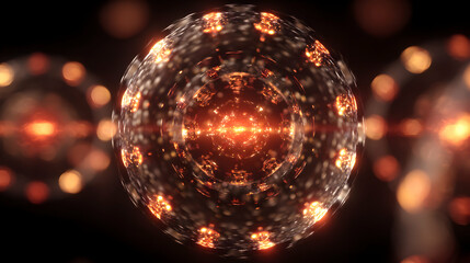 Poster - a captivating glow sphere with intricate patterns creates a mesmerizing and futuristic visual experi