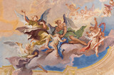 LODI, ITALY - MAY 21, 2025: The baroque fresco of angels in the chruch Chiesa di San Filippo Neri by Carlo Innocenzo Carloni from 18. cent. 
