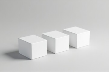 Poster - Three white cubes sitting side by side